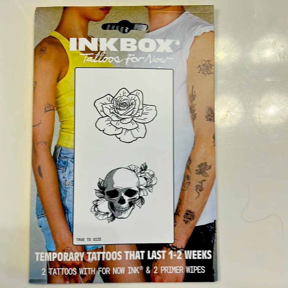 NEW AND UNOPENED Inkbox temporary tattoos skull and rose